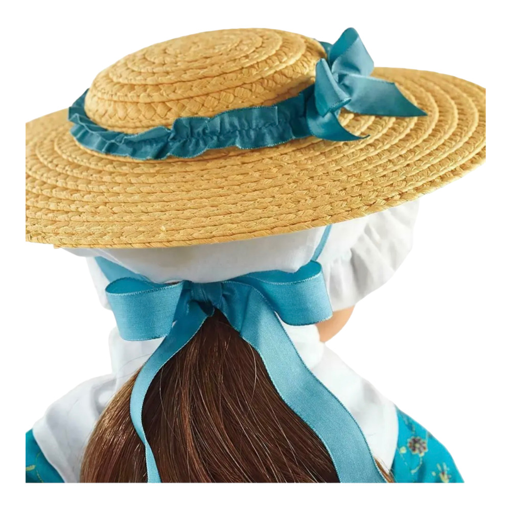 American Girl Felicity Meet Accessories Doll Straw Hat Necklace Fichu Bonnet New - Picture 5 of 9
